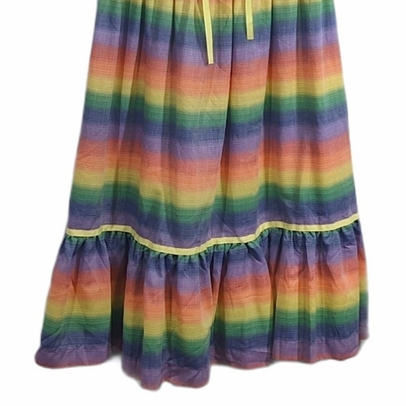 Vintage Pat Pnemo Rainbow Ribbon Ruffle Dress - Picture 5 of 6